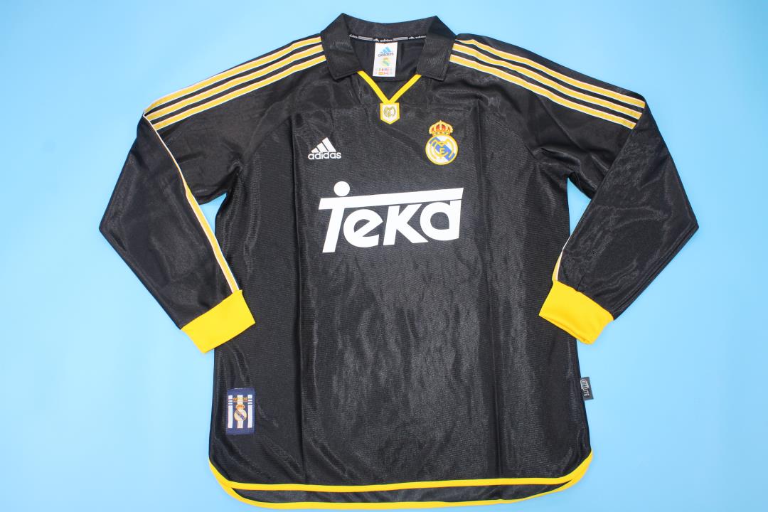 AAA Quality Real Madrid 98/00 Away Black Long Soccer Jersey